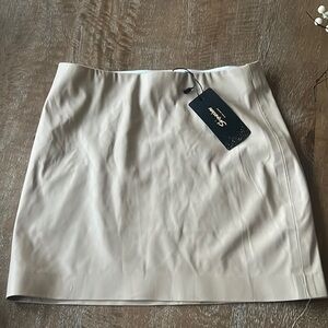 New with tags! Shinestar Women’s Faux Leather Tan Mini Skirt